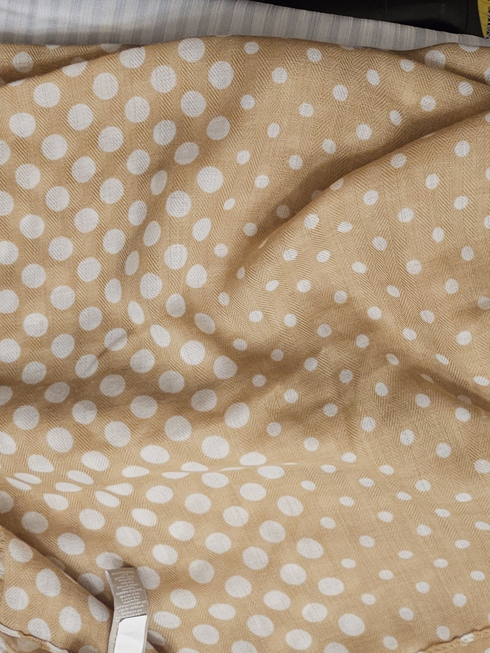 Banana Republic Cream Polka Dot Tan Throw